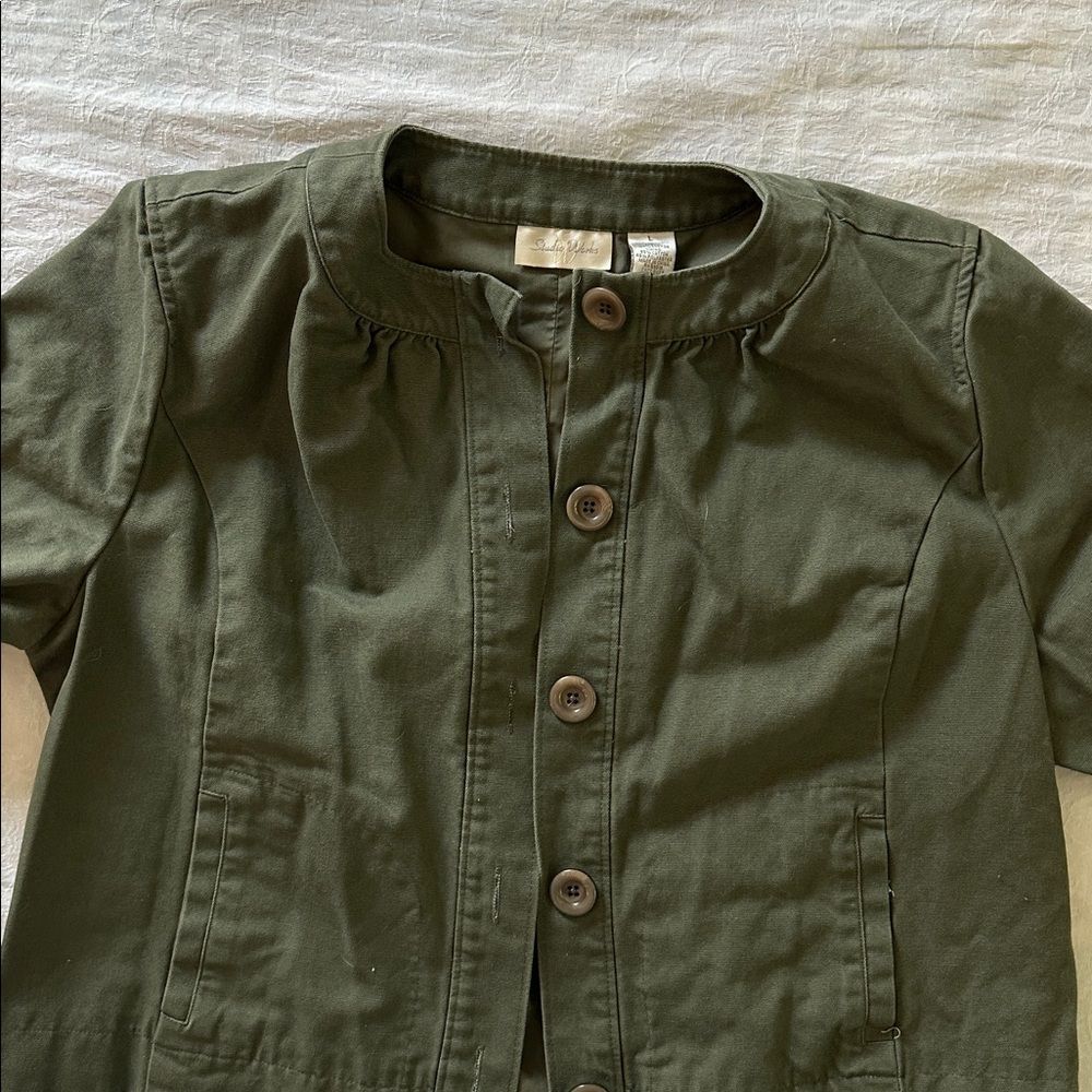Studio Works Women’s Jacket Fitted 3/4 Sleeves Cotton Size Large